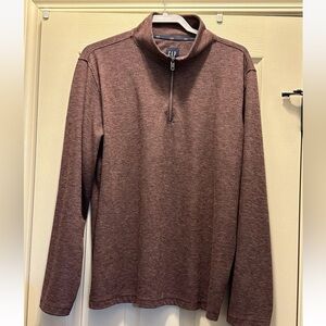 GAP Men's Long Sleeve‎ Half Zip Mock Neck Warm Stylish Pullover Sz Large Maroon